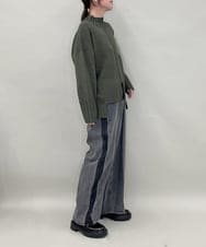 ZMFAE80089 al'aise modulation(アレーズモジュレーション) 異素材ポケットニットプルオーバー カーキ