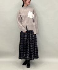 ZMFAE80089 al'aise modulation(アレーズモジュレーション) 異素材ポケットニットプルオーバー ベージュ