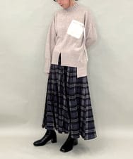 ZMFAE80089 al'aise modulation(アレーズモジュレーション) 異素材ポケットニットプルオーバー ベージュ