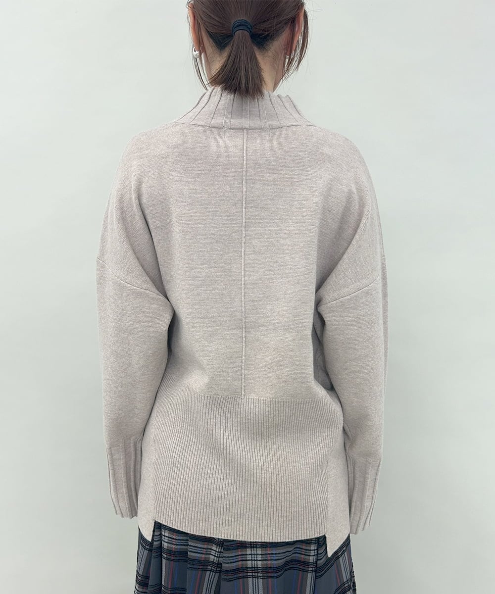 ZMFAE80089 al'aise modulation(アレーズモジュレーション) 異素材ポケットニットプルオーバー ベージュ