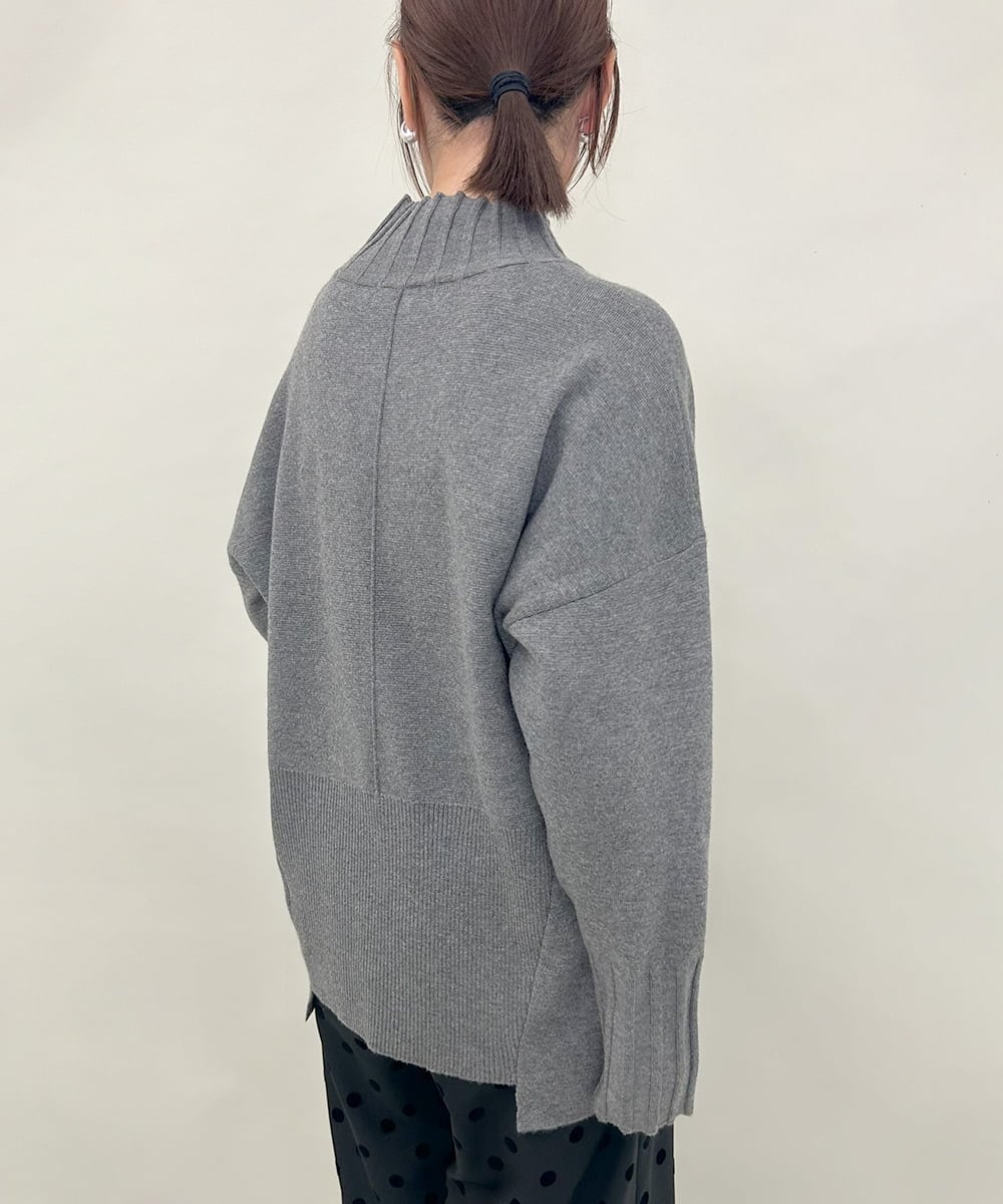 ZMFAE80089 al'aise modulation(アレーズモジュレーション) 異素材ポケットニットプルオーバー ダークグレー
