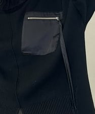 ZMFAE80089 al'aise modulation(アレーズモジュレーション) 異素材ポケットニットプルオーバー ブラック