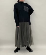 ZMFAE80089 al'aise modulation(アレーズモジュレーション) 異素材ポケットニットプルオーバー ブラック