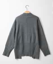 ZMFAE80089 al'aise modulation(アレーズモジュレーション) 異素材ポケットニットプルオーバー ダークグレー