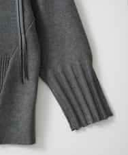 ZMFAE80089 al'aise modulation(アレーズモジュレーション) 異素材ポケットニットプルオーバー ダークグレー