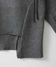 ZMFAE80089 al'aise modulation(アレーズモジュレーション) 異素材ポケットニットプルオーバー ダークグレー