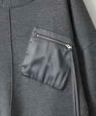 ZMFAE80089 al'aise modulation(アレーズモジュレーション) 異素材ポケットニットプルオーバー ダークグレー