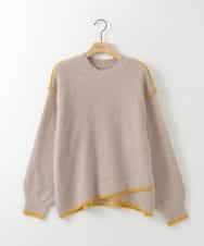 ZMFAH37129 al'aise modulation(アレーズモジュレーション) 【洗える】バイカラーパイピングラインニット ベージュ