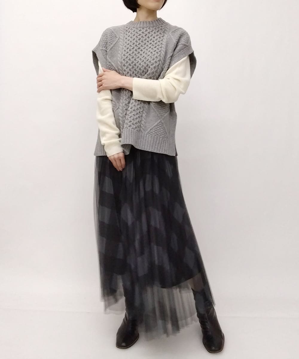 ZMFAT34170 al'aise modulation(アレーズモジュレーション) ワッフル編みウールニット ホワイト