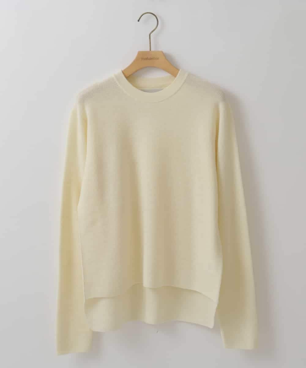 ZMFAT34170 al'aise modulation(アレーズモジュレーション) ワッフル編みウールニット ホワイト