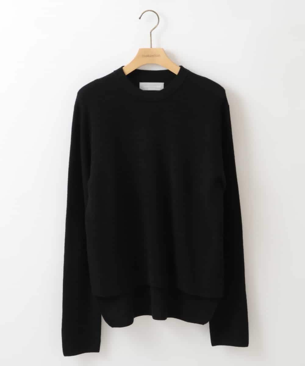 ZMFAT34170 al'aise modulation(アレーズモジュレーション) ワッフル編みウールニット ブラック