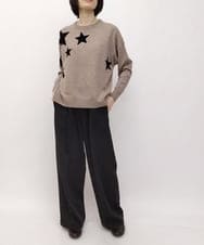 ZMFAT39140 al'aise modulation(アレーズモジュレーション) 星柄インターシャニットプルオーバー ベージュ