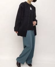 ZMFAT39140 al'aise modulation(アレーズモジュレーション) 星柄インターシャニットプルオーバー ブラック