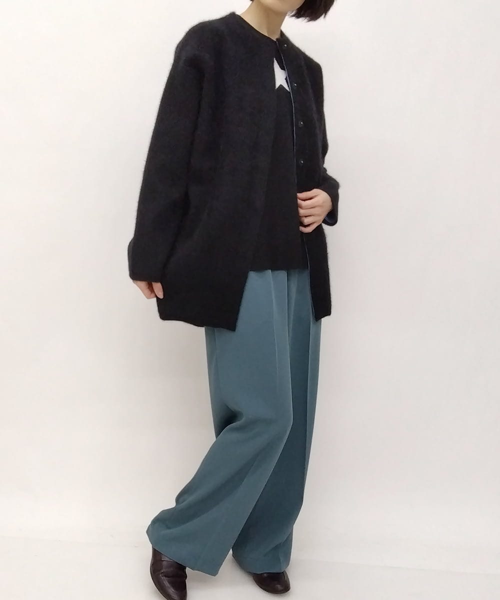 ZMFAT39140 al'aise modulation(アレーズモジュレーション) 星柄インターシャニットプルオーバー ブラック