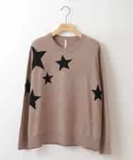 ZMFAT39140 al'aise modulation(アレーズモジュレーション) 星柄インターシャニットプルオーバー ベージュ