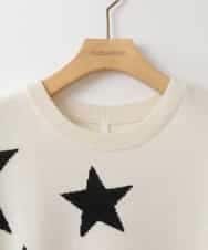 ZMFAT39140 al'aise modulation(アレーズモジュレーション) 星柄インターシャニットプルオーバー ホワイト