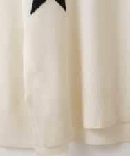 ZMFAT39140 al'aise modulation(アレーズモジュレーション) 星柄インターシャニットプルオーバー ホワイト