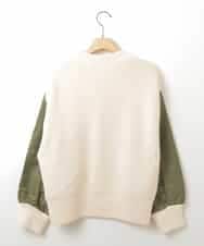 ZMFAW02139 al'aise modulation(アレーズモジュレーション) MA-1風ニットプルオーバー アイボリー