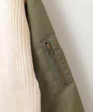 ZMFAW02139 al'aise modulation(アレーズモジュレーション) MA-1風ニットプルオーバー アイボリー