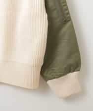 ZMFAW02139 al'aise modulation(アレーズモジュレーション) MA-1風ニットプルオーバー アイボリー