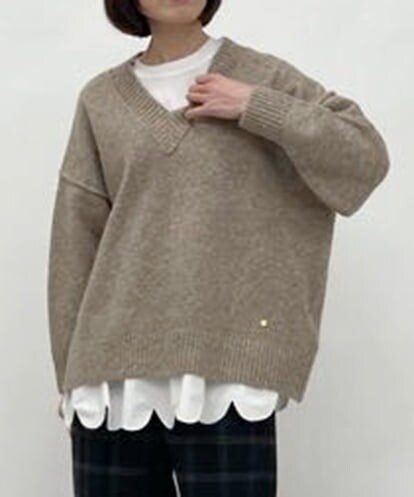 ZMFAW53168 al'aise modulation 【セットアイテム】カットソー×Vネックニットプルオーバー