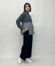 ZMFAW70190 al'aise modulation(アレーズモジュレーション) 【セットアイテム】スリーブレスブラウス×ショートニット グレー