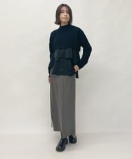 ZMFAW70190 al'aise modulation(アレーズモジュレーション) 【セットアイテム】スリーブレスブラウス×ショートニット ブラック