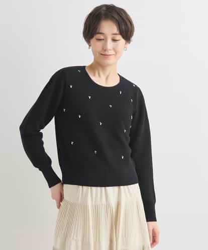 ZMFCB21140 al'aise modulation 【洗える】ビジューアクセントリブニット