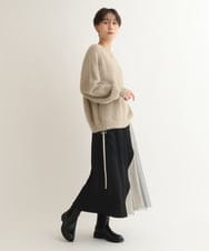 ZMFCB29130 al'aise modulation(アレーズモジュレーション) 【洗える】バックロゴニットプルオーバー ベージュ