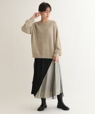 ZMFCB29130 al'aise modulation(アレーズモジュレーション) 【洗える】バックロゴニットプルオーバー ベージュ