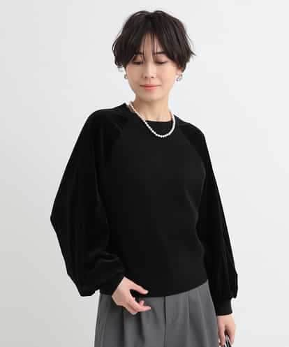 ZMFCB31140 al'aise modulation 【洗える】異素材ドッキングラグランニットプルオーバー