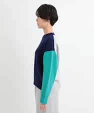 ZMFCB39159 al'aise modulation(アレーズモジュレーション) 配色切り替えデザインニット ネイビー