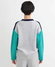 ZMFCB39159 al'aise modulation(アレーズモジュレーション) 配色切り替えデザインニット ネイビー