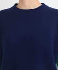 ZMFCB39159 al'aise modulation(アレーズモジュレーション) 配色切り替えデザインニット ネイビー