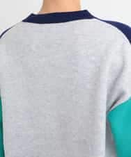 ZMFCB39159 al'aise modulation(アレーズモジュレーション) 配色切り替えデザインニット ネイビー