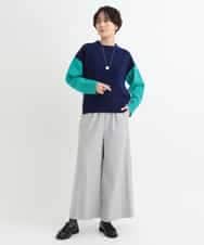 ZMFCB39159 al'aise modulation(アレーズモジュレーション) 配色切り替えデザインニット ネイビー