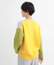 ZMFCB39159 al'aise modulation(アレーズモジュレーション) 配色切り替えデザインニット ネイビー