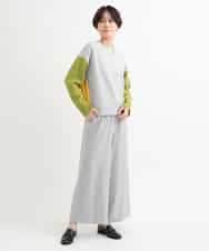 ZMFCB39159 al'aise modulation(アレーズモジュレーション) 配色切り替えデザインニット ネイビー