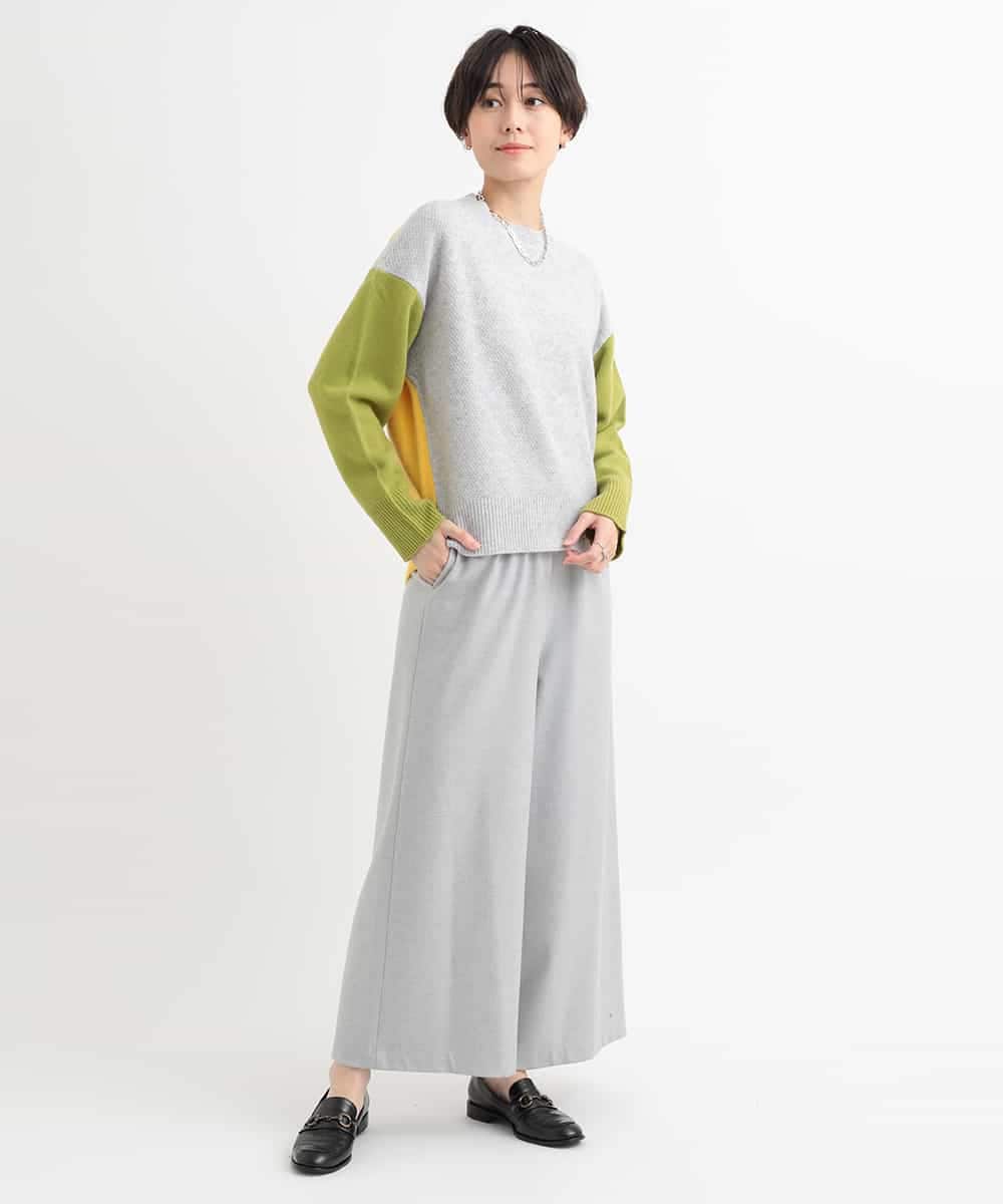 ZMFCB39159 al'aise modulation(アレーズモジュレーション) 配色切り替えデザインニット ネイビー