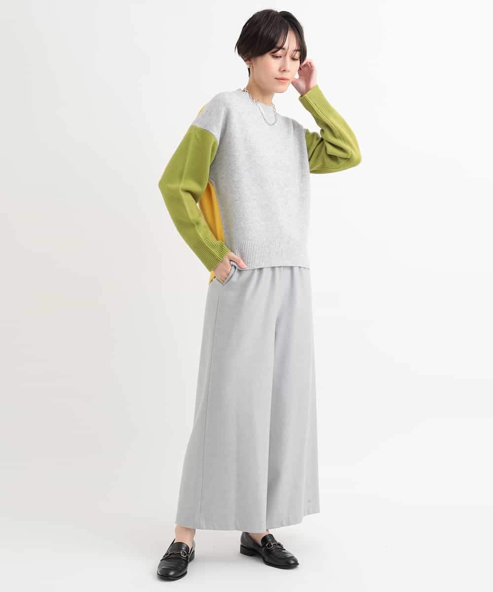 ZMFCB39159 al'aise modulation(アレーズモジュレーション) 配色切り替えデザインニット ネイビー