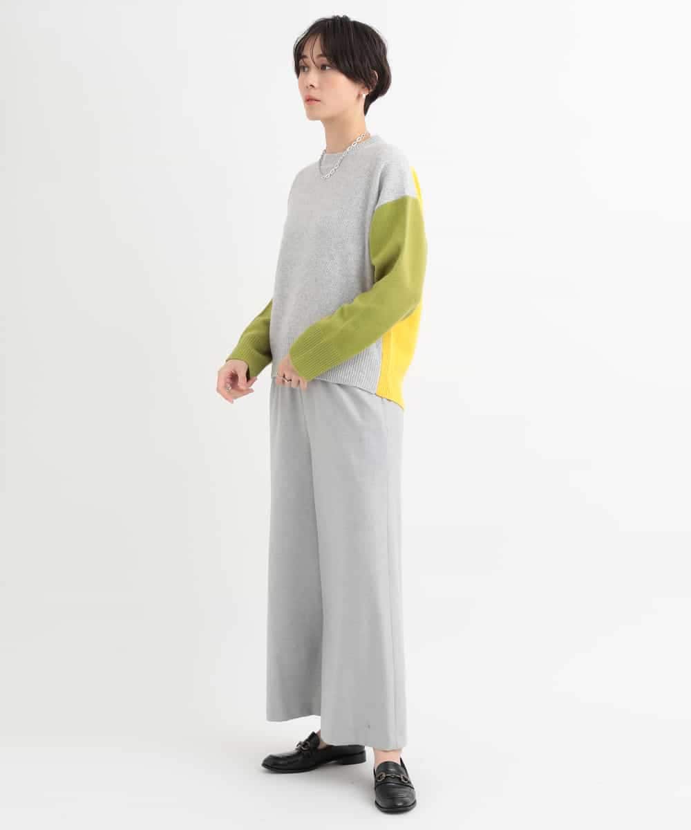 ZMFCB39159 al'aise modulation(アレーズモジュレーション) 配色切り替えデザインニット ネイビー