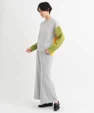 ZMFCB39159 al'aise modulation(アレーズモジュレーション) 配色切り替えデザインニット ネイビー