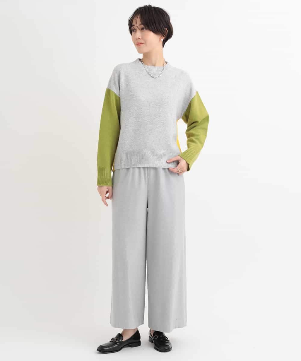 ZMFCB39159 al'aise modulation(アレーズモジュレーション) 配色切り替えデザインニット ネイビー