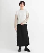 ZMFCB39159 al'aise modulation(アレーズモジュレーション) 配色切り替えデザインニット ネイビー