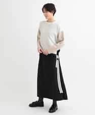 ZMFCB39159 al'aise modulation(アレーズモジュレーション) 配色切り替えデザインニット ネイビー