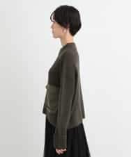 ZMFCB85108 al'aise modulation(アレーズモジュレーション) 異素材ポケットドッキングニットプルオーバー カーキ