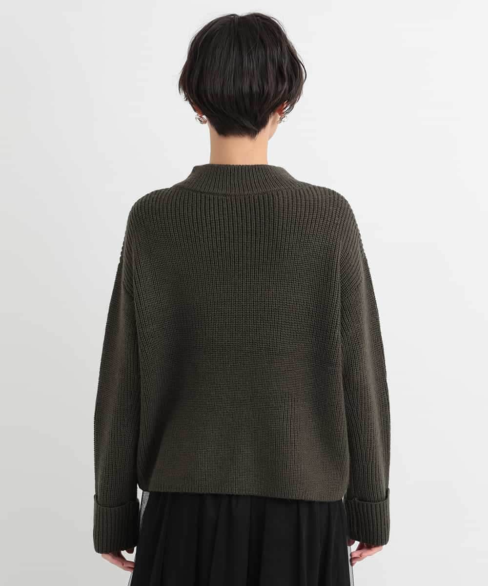 ZMFCB85108 al'aise modulation(アレーズモジュレーション) 異素材ポケットドッキングニットプルオーバー カーキ