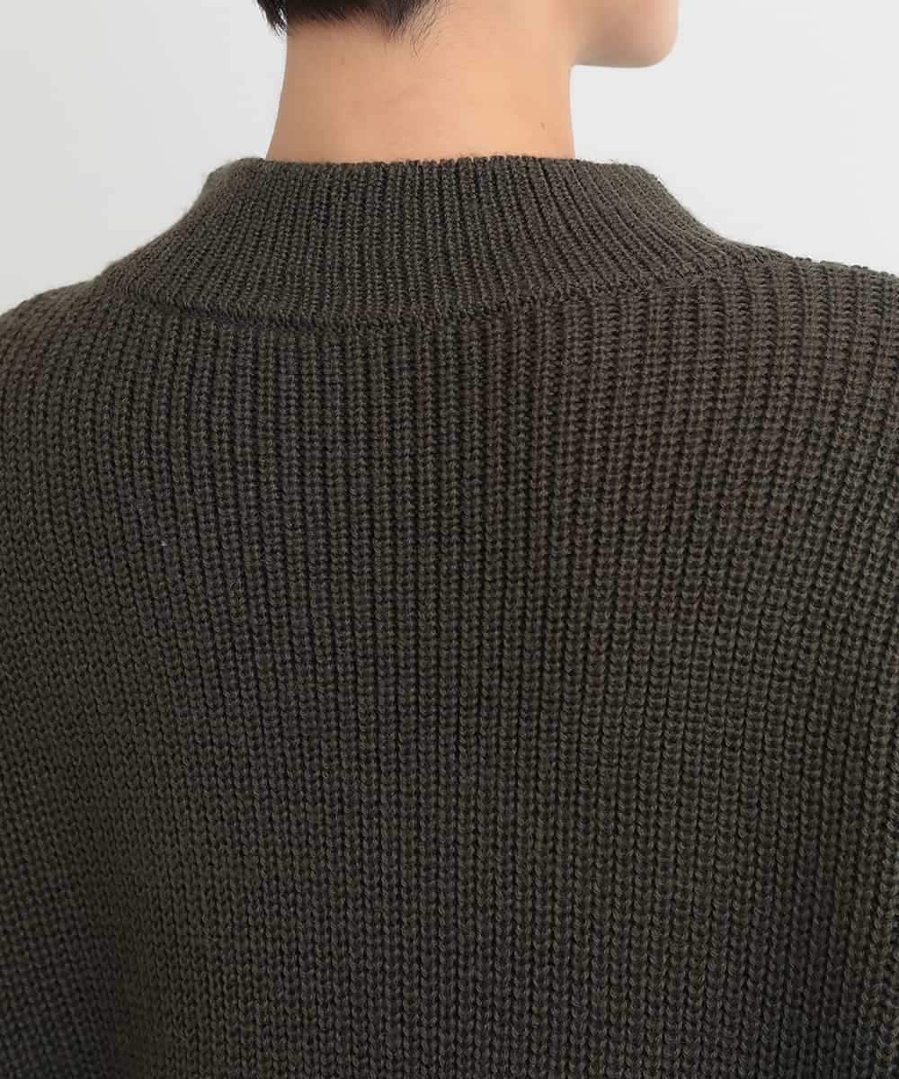 ZMFCB85108 al'aise modulation(アレーズモジュレーション) 異素材ポケットドッキングニットプルオーバー カーキ