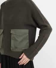 ZMFCB85108 al'aise modulation(アレーズモジュレーション) 異素材ポケットドッキングニットプルオーバー カーキ