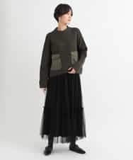 ZMFCB85108 al'aise modulation(アレーズモジュレーション) 異素材ポケットドッキングニットプルオーバー カーキ